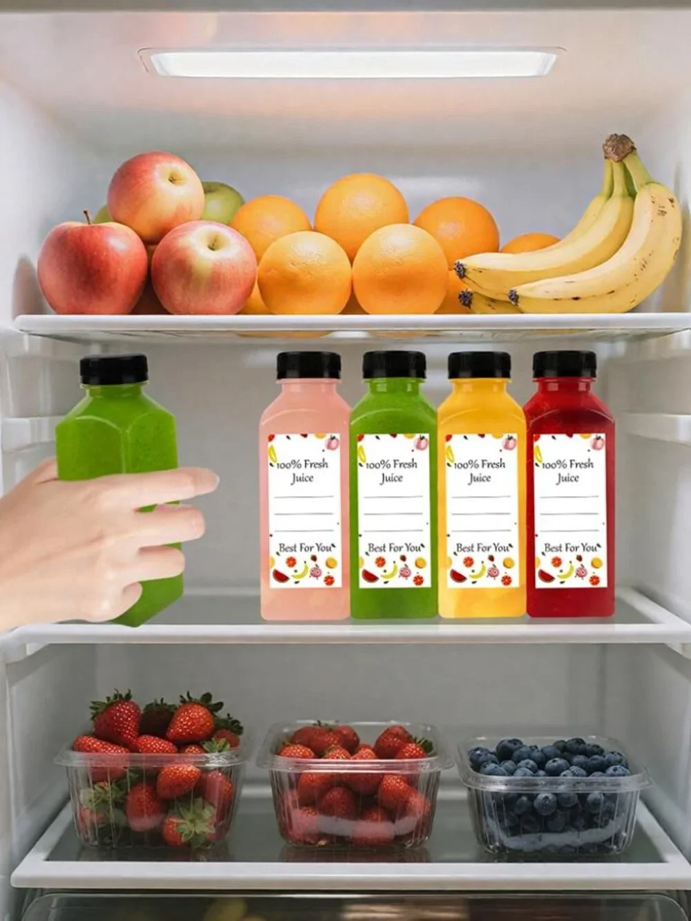 10 Pcs 12oz Plastic Juice Bottles With Caps, Reusable Food Grade Chear Juice Con